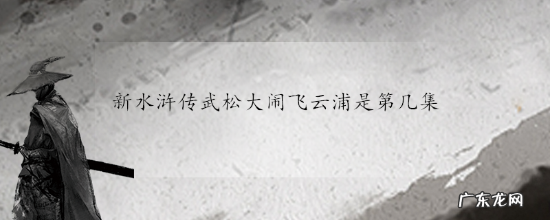 新水浒传武松大闹飞云浦是第几集