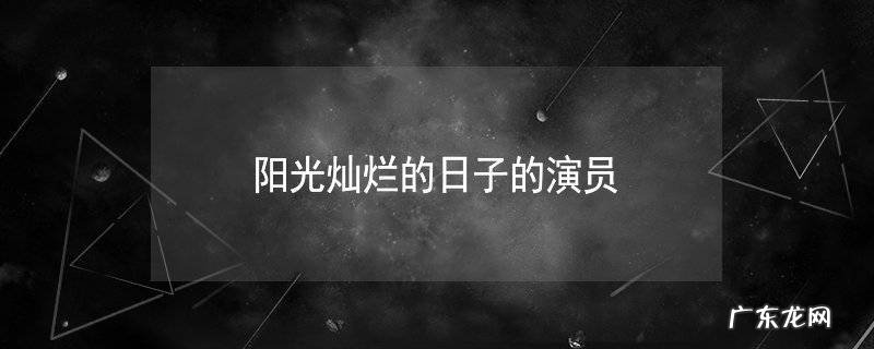 阳光灿烂的日子的演员