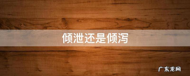 倾泄还是倾泻,倾泄还是倾泻情绪