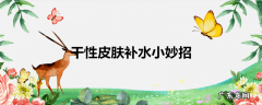 干性皮肤补水小妙招