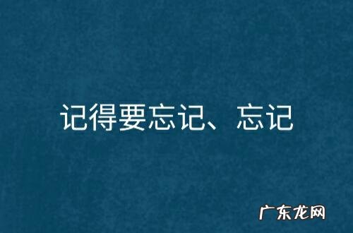 忘怀和忘记有什么不同