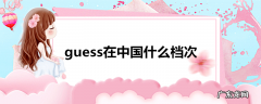 guess在中国什么档次