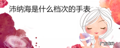 沛纳海是什么档次的手表