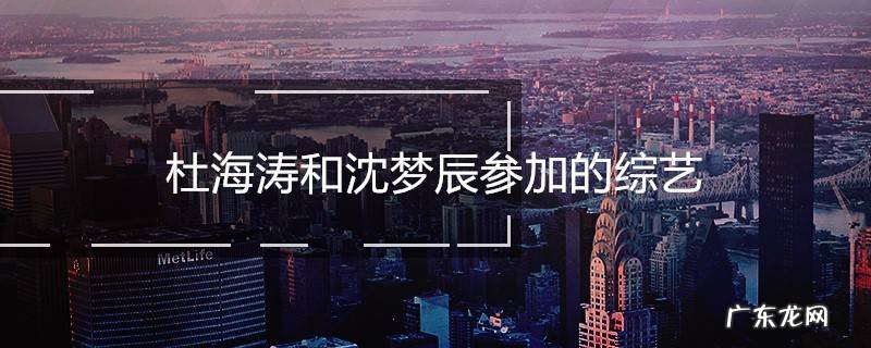 杜海涛和沈梦辰参加的综艺