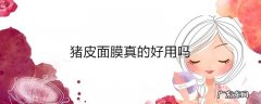 猪皮面膜真的好用吗