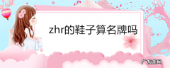 zhr的鞋子算名牌吗