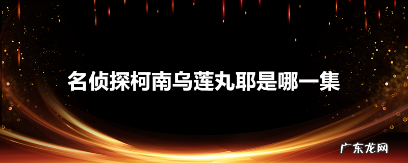 名侦探柯南乌莲丸耶是哪一集