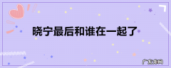 晓宁最后和谁在一起了