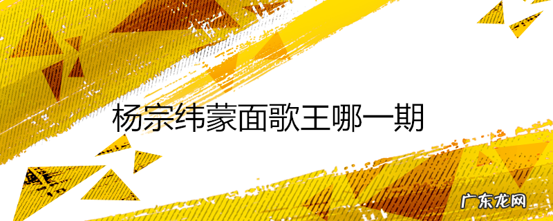 杨宗纬蒙面歌王哪一期