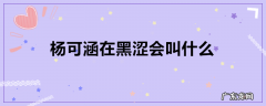 杨可涵在黑涩会叫什么