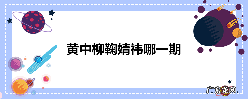 黄中柳鞠婧祎哪一期