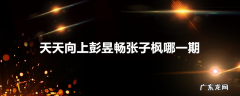 天天向上彭昱畅张子枫哪一期