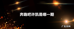 奔跑吧许凯是哪一期