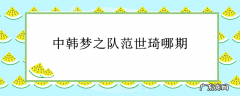 中韩梦之队范世琦哪期