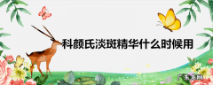 科颜氏淡斑精华什么时候用