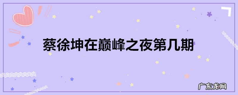 蔡徐坤在巅峰之夜第几期