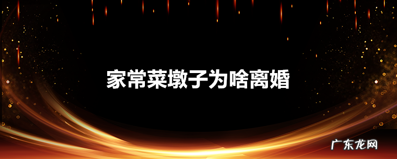 家常菜墩子为啥离婚