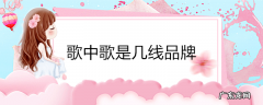 歌中歌是几线品牌