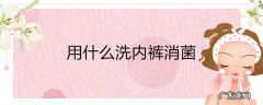 用什么洗内裤消菌