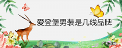 爱登堡男装是几线品牌