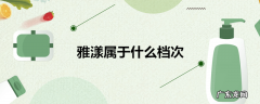雅漾属于什么档次