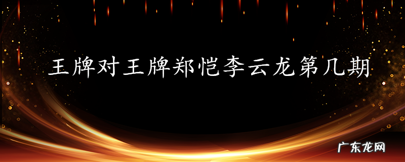 王牌对王牌郑恺李云龙第几期