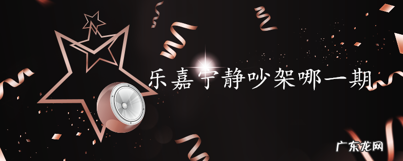 乐嘉宁静吵架哪一期