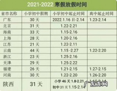2023年一年级寒假放假时间安排