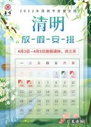 20220年清明几天假期？2022年五一几天假期？