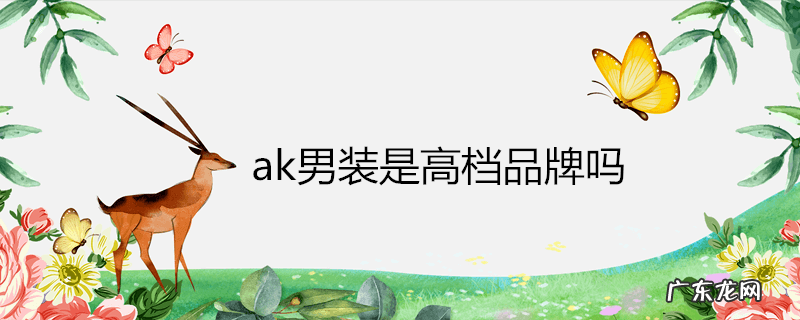 ak男装是高档品牌吗