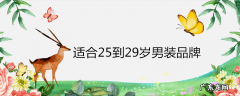 适合25到29岁男装品牌