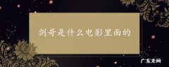 剑哥是什么电影里面的