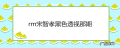 rm宋智孝黑色透视那期