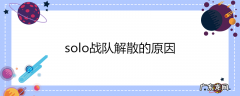 solo战队解散的原因