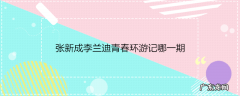 张新成李兰迪青春环游记哪一期