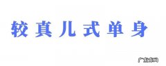 较真儿式单身是什么意思