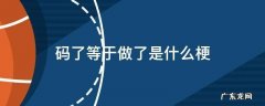 码了等于做了是什么梗