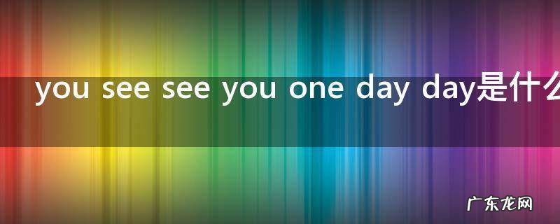 youseeseeyouonedayday是什么意思