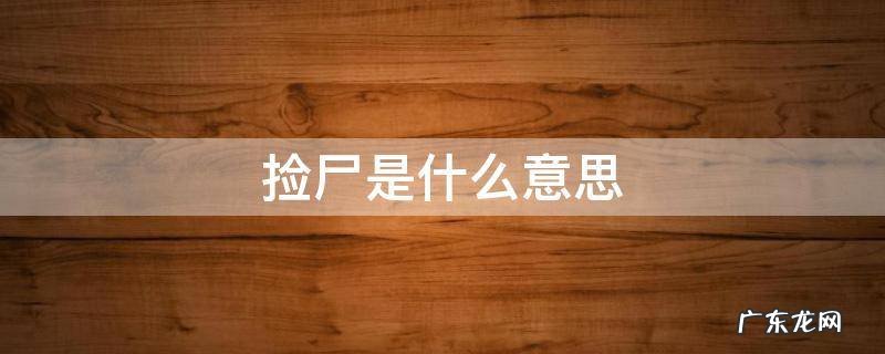 捡尸是什么意思