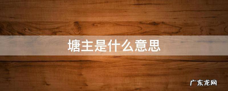 塘主是什么意思