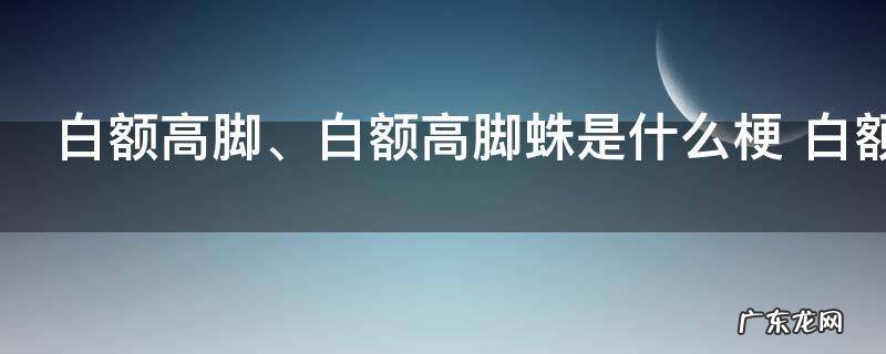 白额高脚蛛是什么梗