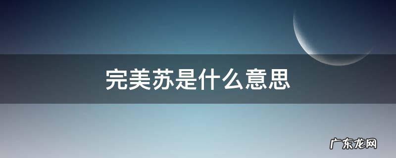 完美苏是什么意思