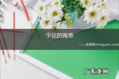 宇达的寓意