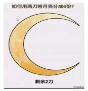 如何将月亮两刀切成6份