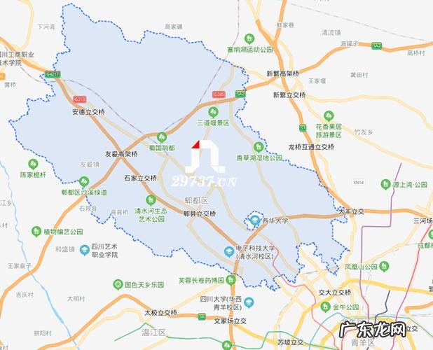 郫都区在成都哪个位置