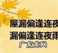 屋漏偏逢连夜雨下一句