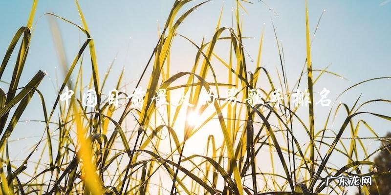 谁是中国目前最火的男歌手?排名揭晓!