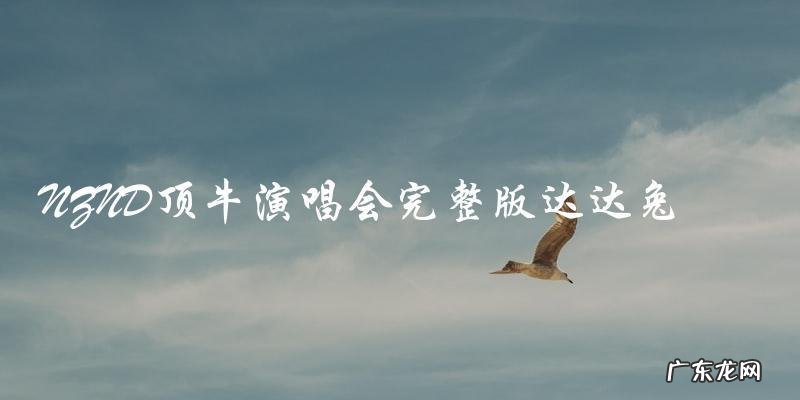 惊！NZND顶牛演唱会完整版曝光，达达兔究竟有何表现？