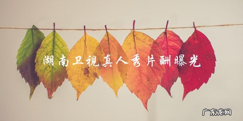 惊!湖南卫视真人秀片酬曝光,网友疯狂猜测明星身价!