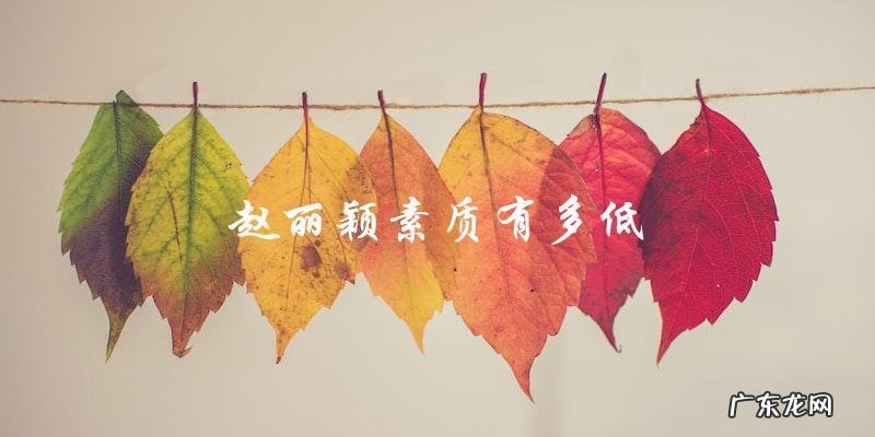 赵丽颖素质有多低,网友惊呼不可思议!